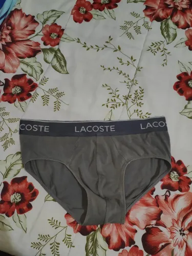 Cueca Lacoste Original - Tamanho M - Cinza - Usada