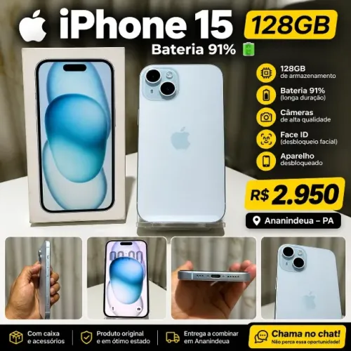 iPhone 15 128GB / Com nota de compra!