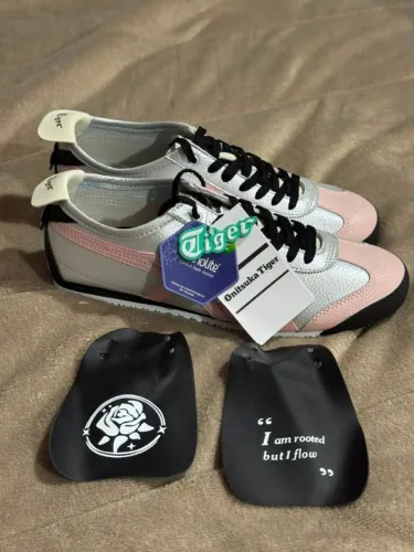 tênis onitsuka tiger mexico 66 cinza e rosa 42