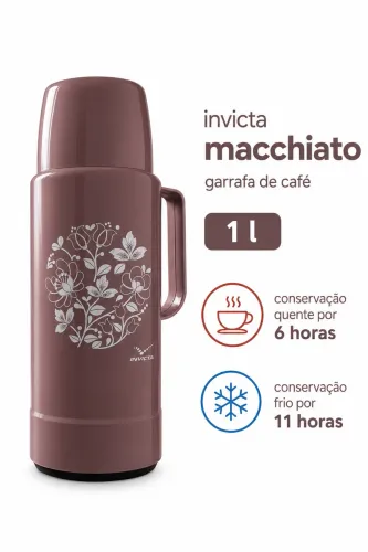 Garrafa Térmica INVICTA MACCHIATO  1L Exclusiva Edição Especial.