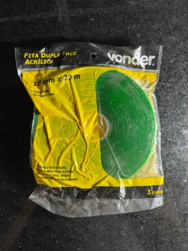 Fita dupla face acrílica VONDER - 19mm x 20 metros