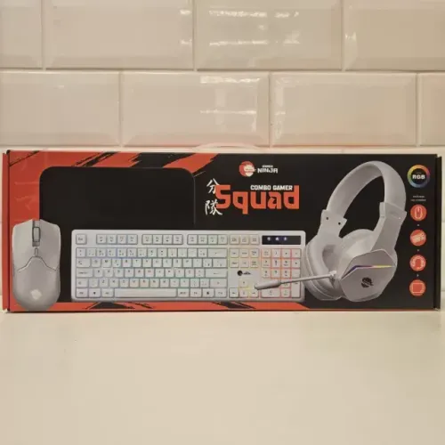 Combo Gamer Ninja Squad - Branco- Novo