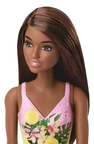 Boneca Fashion Barbie, Morena Com Tema De Praia E Roupa De Banho