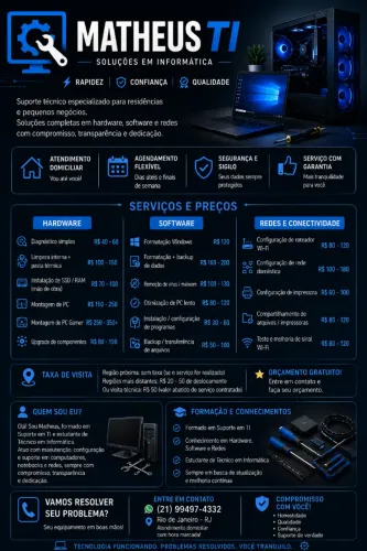 MATHEUS TI | SUPORTE E MANUTENÇÃO DE INFORMÁTICA ? RJ