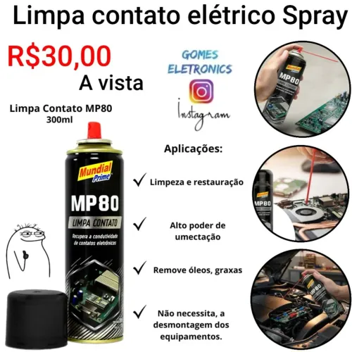 Limpa Contato Elétrico Eletronico Pc Placa Mundial Prime (Loja fisica)<br>