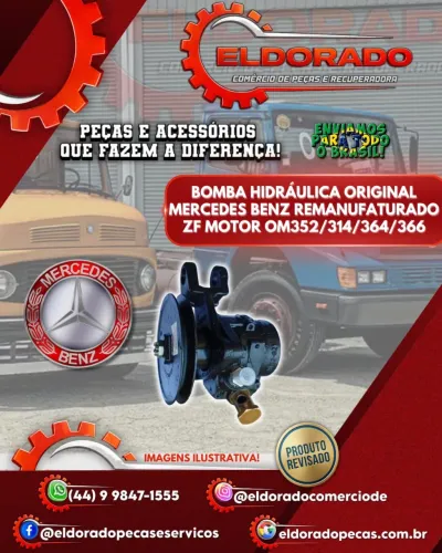 Bomba hidráulica original Mercedes-Benz, remanufaturada ZF, OM352, OM314, OM364 e OM366