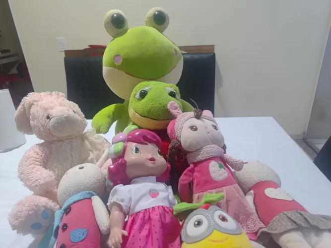Bichos de pelúcia e bonecas