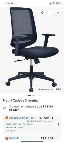 Cadeira escritório Shangai preta