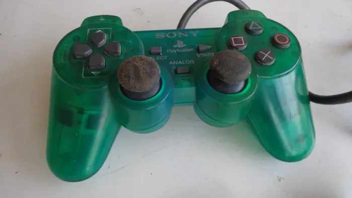 Controle Original Sony Playstation Verde Translúcido Ps1 Ps2 (Usado)