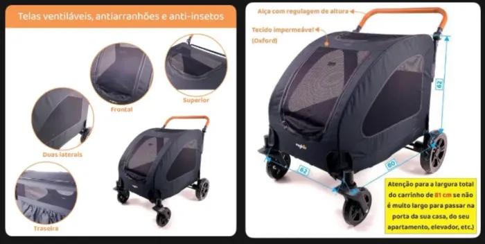 Carrinho Pet Grande Porte