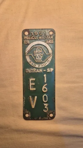 PLAQUETA DE LICENCIAMENTO DE VEICULOS 1981
