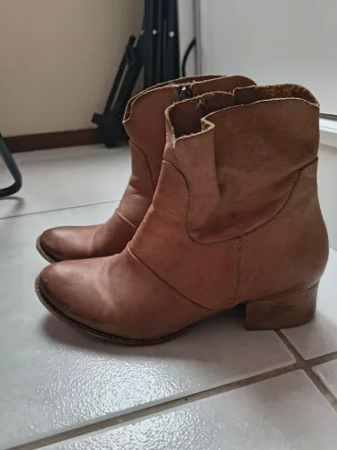 Bota Couro Feminina Estilo Country N°38