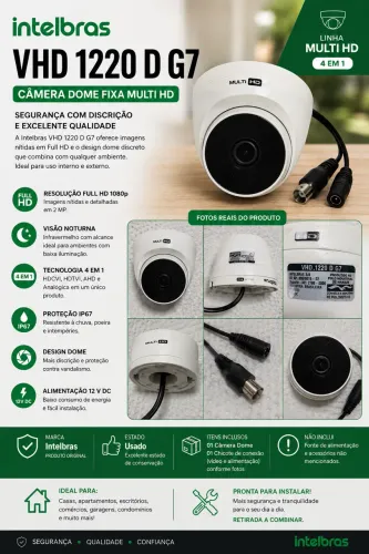 Câmera Intelbras VHD 1220 D G7 Full HD 1080p Multi HD Dome