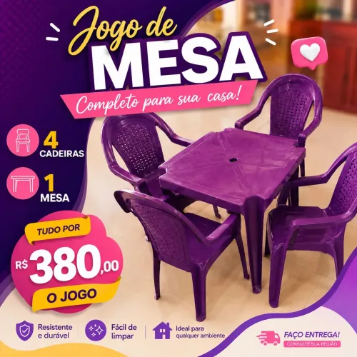 Jogo de Mesa e cadeira 