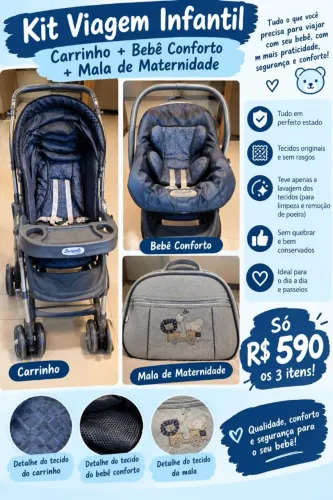 CARRINHO BEBE/ BEBE CONFORTO BURIGOTO E MALA MATERNIDADE COM RODINHAS iGUAL MALA VIAGEM 