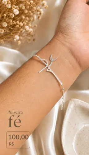 Pulseira Fé Prata 925