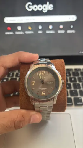 Relógio orient automático caseback vidro