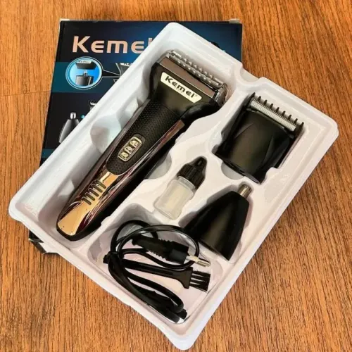 Aparador Elétrico 3 em 1 Kemei Barba, Cabelo e Nariz