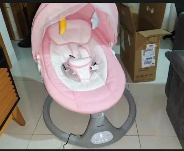 Baby Style Cadeira de balanço para bebês descanso automatico Rosa Liso