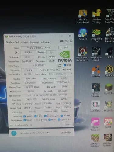 Gigabyte GTX 970 4Gb G1 Gaming (Com caixa)