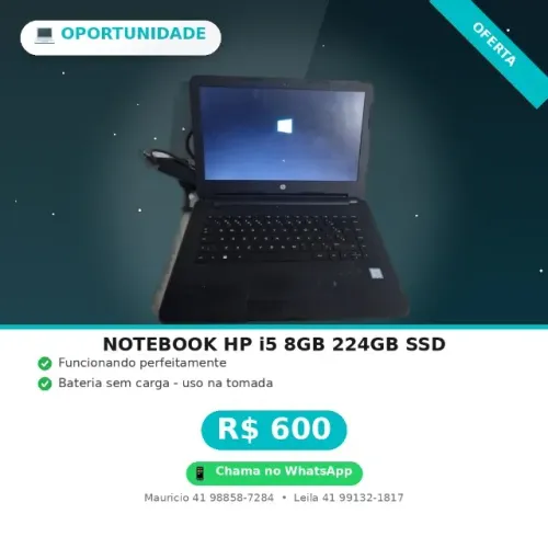NOTEBOOK HP I5 8GB 256 SSD