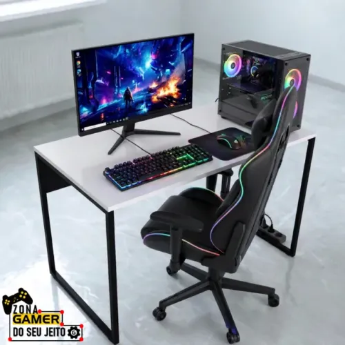 Mesa para Computador 1m NOVA Escrivaninha Industrial Multiuso Notebook de Escritório Birô