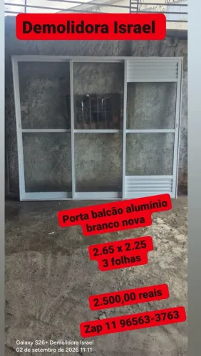 Porta balcão alumínio branco nova