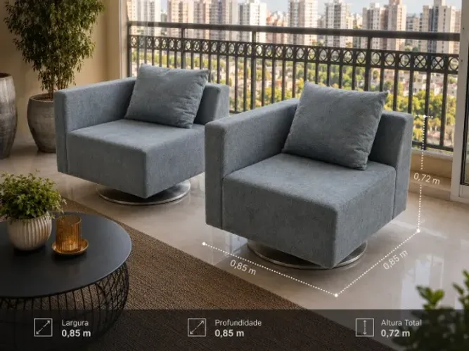 Par de Poltronas Giratórias de Design 