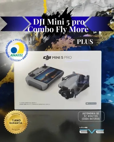Drone DJI Mini 5 Pro Fly More Combo Plus (Com tela) BR - DJI068