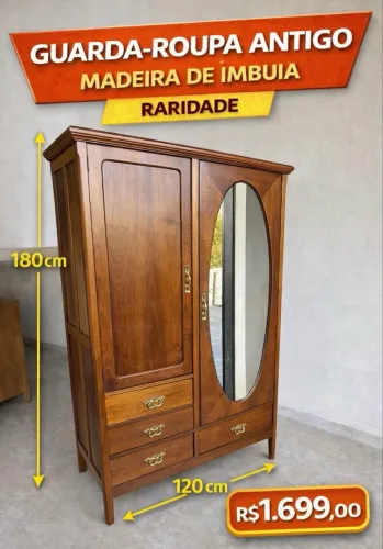 Guarda roupa antigo / madeira Imbuia