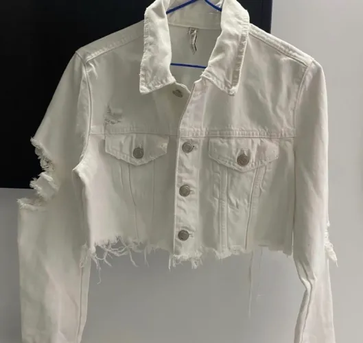 Jaqueta Branca Jeans Zara Tam P