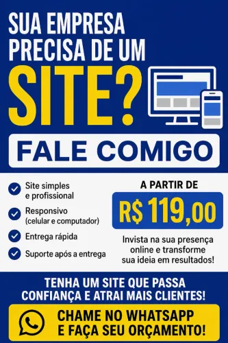 Faço site profissional barato para pequenos negócios