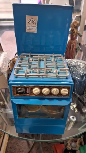 Brinquedo Antigo Fogaozinho Azul em lata