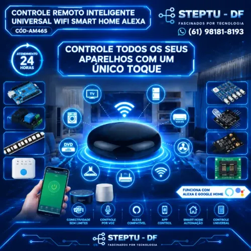 Controle Remoto Inteligente Universal Wifi Smart Home Alexa Arduino Automação COD-AM465