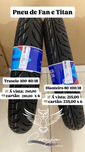 Par pneu traseiro e dianteiro fan e Titan 160