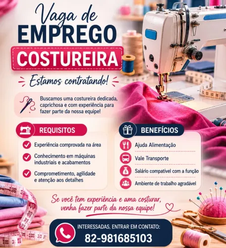 Vaga costureira 