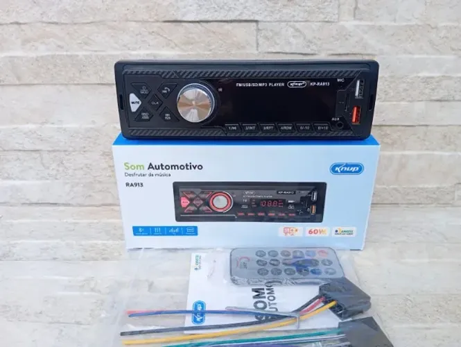 Rádio Som Automotivo Bluetooth Usb Mp3 Knup 60W