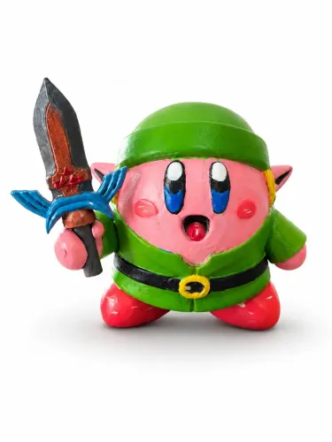 Boneco para enfeite Kirby zelda  feito em empresta 3d .