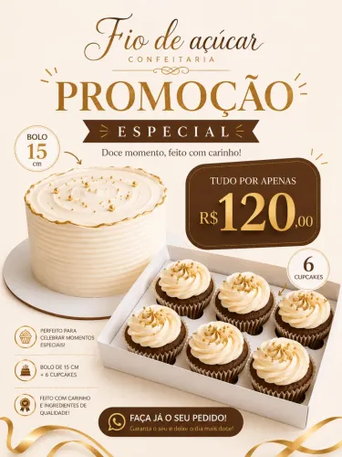 PROMOÇÃO DE BOLO e CUPCAKE!