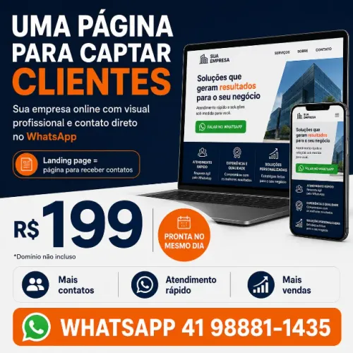 Quer Mais Clientes? Criamos Sua Página Profissional Hoje | R$199