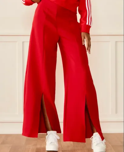 calça wide pregas e fendas amaro