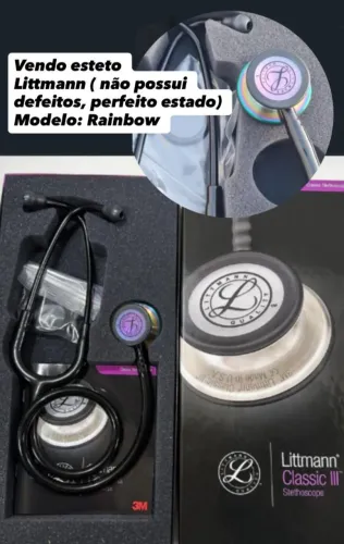 Estetoscópio Littmann® Classic III Cor Preto Rainbow