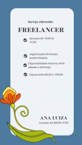 FREELANCER HIGIENIZAÇÃO DE LOUÇAS, COZINHA/SALAO
