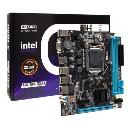 Placa Mãe LGA 1155 Goline GL-H61M-G M2 DDR3 Vga/Hdmi/M2-Nvme -Novo c/ garantia- Nexo Store