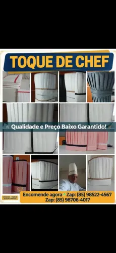 Chapeu para chef de cozinha