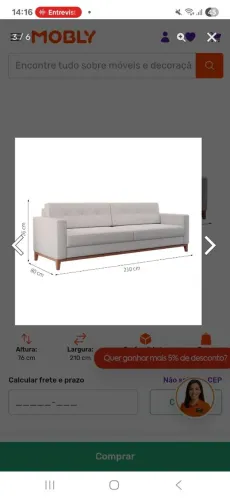 Sofa 4 lugares mobly