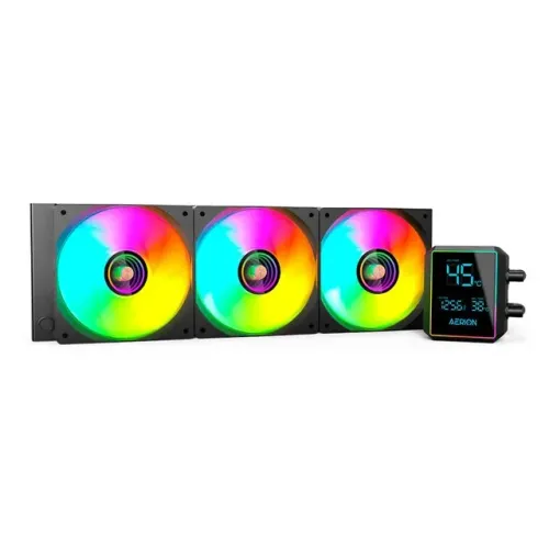 Water Cooler Aerion Aeris 300 Black, 360mm, Intel LGA1851 e AMD AM5 - WZetta