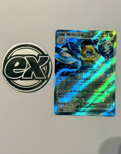 Cartas Pokémon cadeia de evolução MELMETAL com moedas