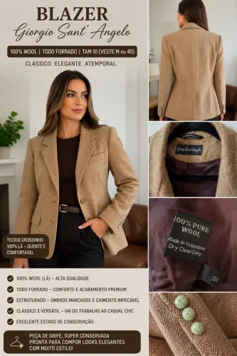 Blazer grife! Pura lã!