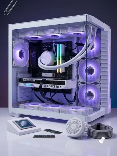 PC Gamer Super Máquina ? Ryzen 7 5700X | RTX 4060 Aero | Setup Todo Branco! ?